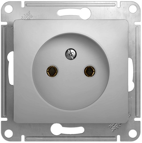 Розетка без заземления без рамки Systeme Electric Glossa 1-м. алюминий картинка